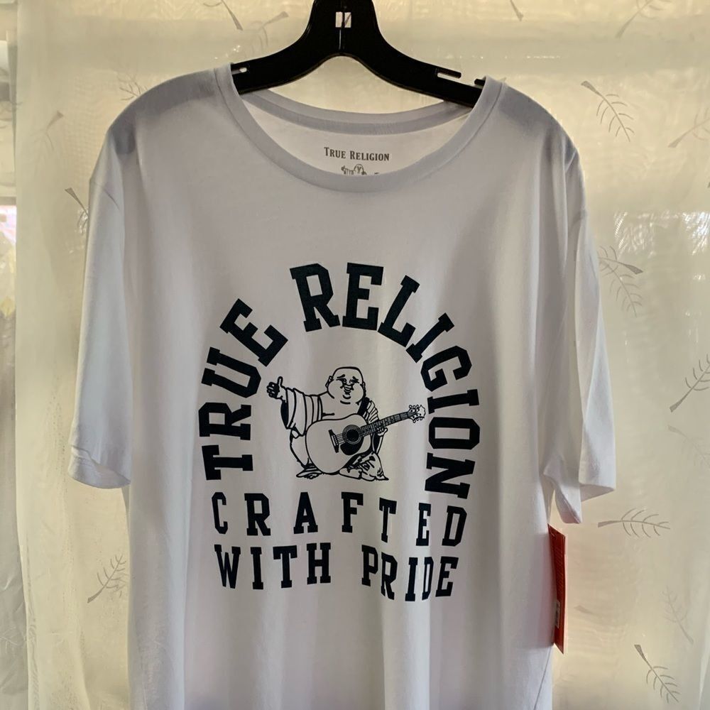 True Religion Buddha crew neck tee white/blue prnt